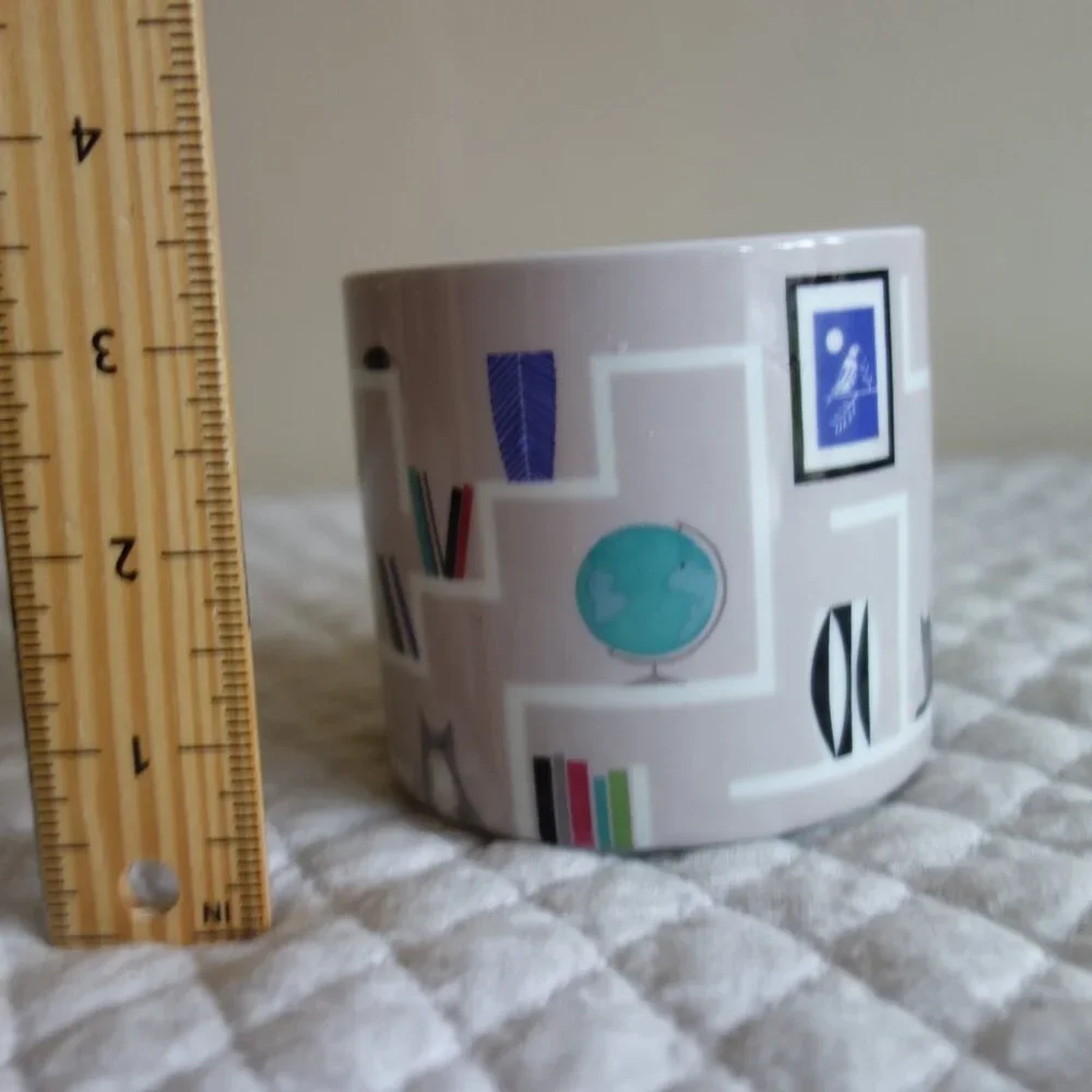 WEST ELM / SAM KALDA Cats Bookshelves Coffee Mug